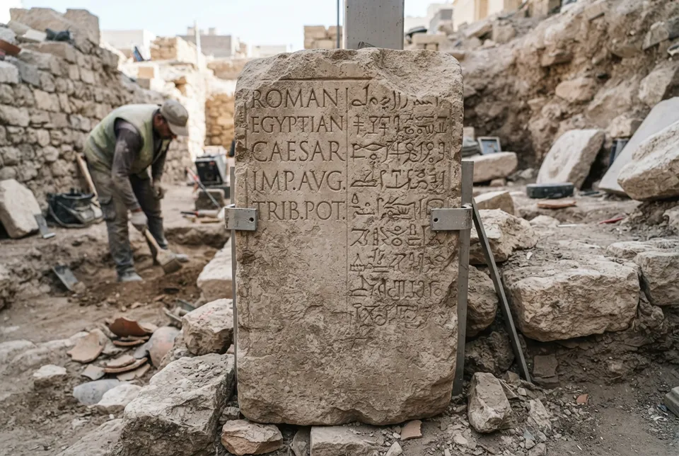 Inscripciones bilingües latinas y demóticas en piedra del Egipto romano.